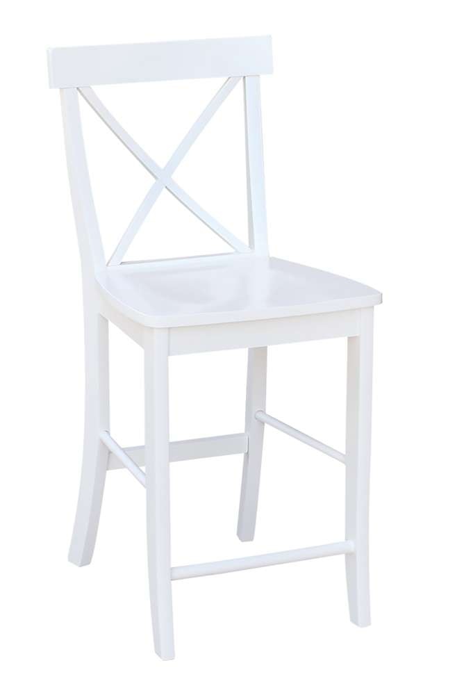 John Thomas Furniture - Hampton - White 24in X Back Stool Rta - S08-6132 veiw 1