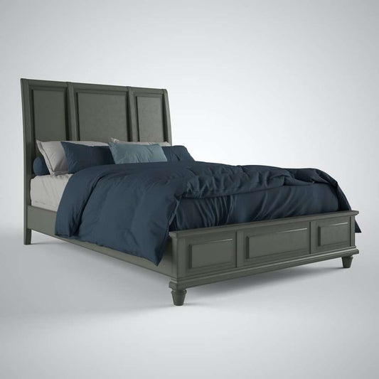 John Thomas Furniture - Summit - Sleigh King Bed in Heather Gray - BD105-302KH_BD105-302KF_BD105-301KR veiw 1