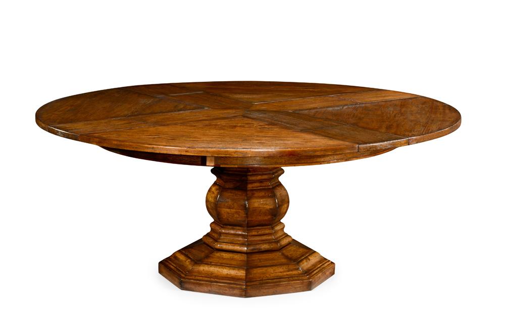 Jonathan Charles Fine Furniture - Casually Country 59in Walnut Circular Dining Table with Self-Storing Leaves - 491130-59D-CFW veiw 1