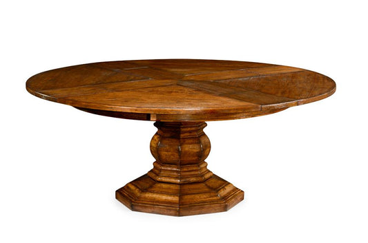 Jonathan Charles Fine Furniture - Casually Country 59in Walnut Circular Dining Table with Self-Storing Leaves - 491130-59D-CFW veiw 1