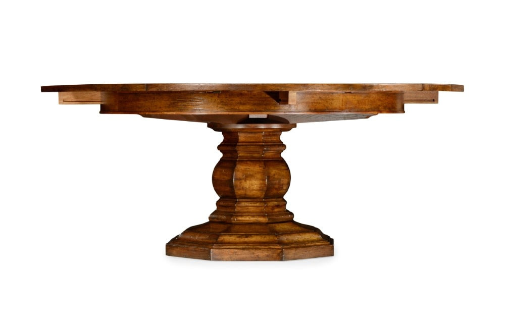 Jonathan Charles Fine Furniture - Casually Country 59in Walnut Circular Dining Table with Self-Storing Leaves - 491130-59D-CFW veiw 2