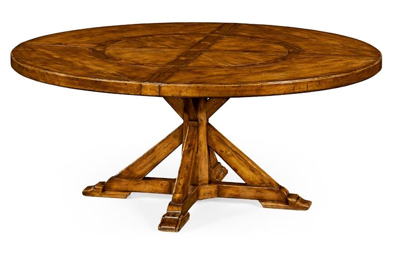 Jonathan Charles Fine Furniture - Casually Country 72in Walnut Round Dining Table with inbuilt Lazy Susan - 491101-72D-CFW veiw 1