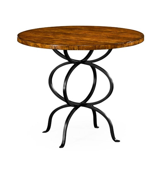 Jonathan Charles Fine Furniture - Casually Country Walnut Bistro Style Panelled Round Centre Table - 491045-CFW veiw 1