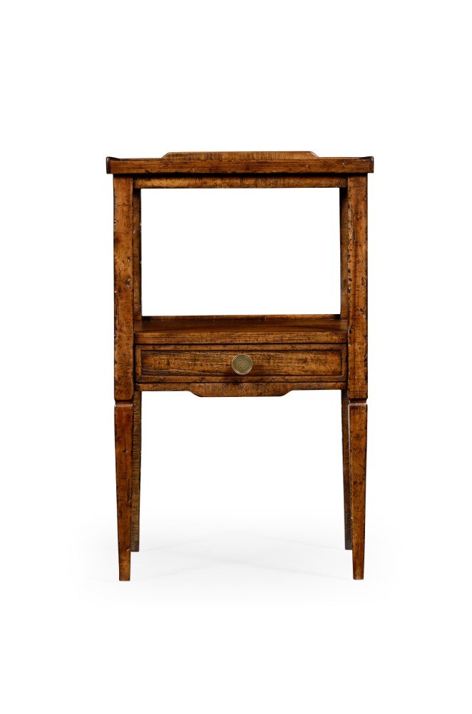 Jonathan Charles Fine Furniture - Casually Country Walnut Square Lamp Table with Drawer - 491023-CFW veiw 2