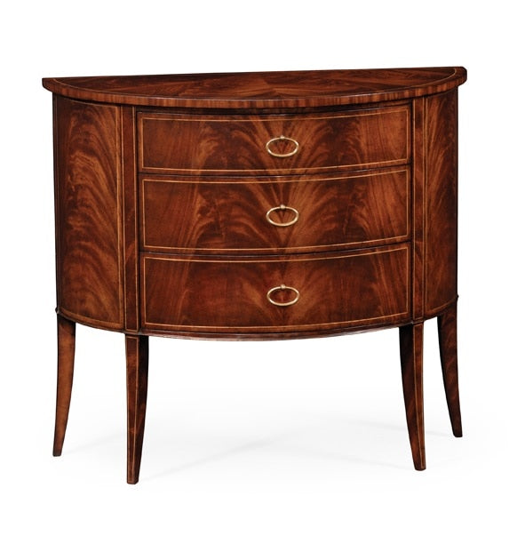 Jonathan Charles Fine Furniture - Clean and Classic Biedermeier Style Mahogany Demilune Cabinet - 494004-LAM veiw 1