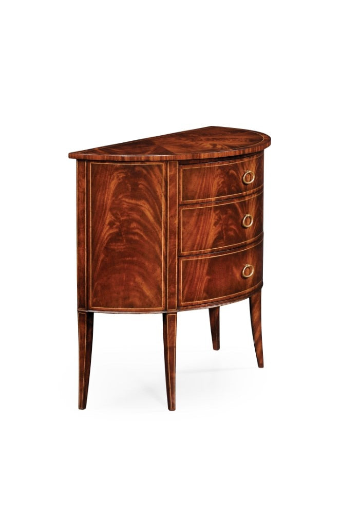 Jonathan Charles Fine Furniture - Clean and Classic Biedermeier Style Mahogany Demilune Cabinet - 494004-LAM veiw 3