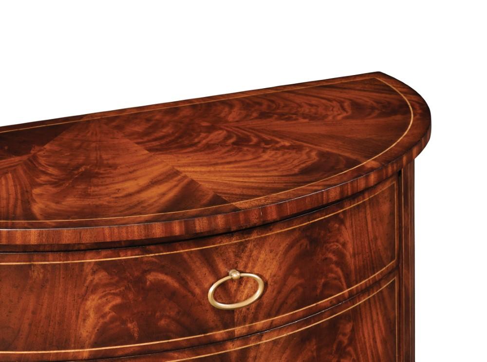 Jonathan Charles Fine Furniture - Clean and Classic Biedermeier Style Mahogany Demilune Cabinet - 494004-LAM veiw 5