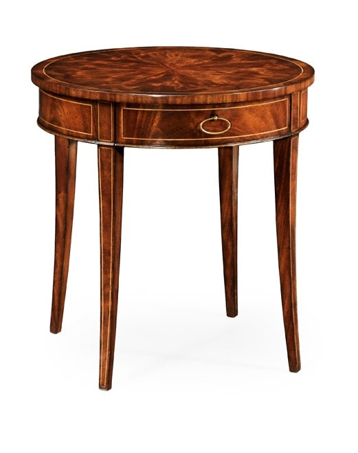 Jonathan Charles Fine Furniture - Clean and Classic Round Mahogany Side Table Fine Stringing - 494003-LAM veiw 1