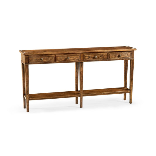 Jonathan Charles Fine Furniture - Casually Country - Country Walnut Four Drawer Console - 491083-CFW veiw 1