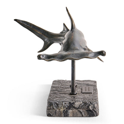 Jonathan Charles Fine Furniture - Arc Hammerhead Shark Bronze Statue with Marble Base - 496216-DRB view 7