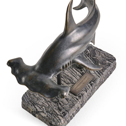 Jonathan Charles Fine Furniture - Arc Hammerhead Shark Bronze Statue with Marble Base - 496216-DRB view 18