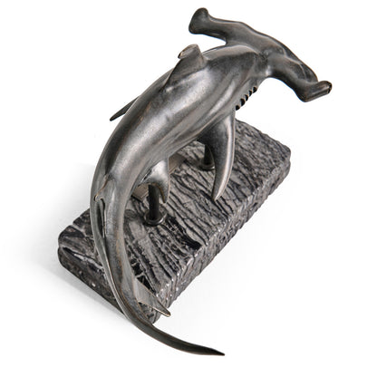 Jonathan Charles Fine Furniture - Arc Hammerhead Shark Bronze Statue with Marble Base - 496216-DRB view 19