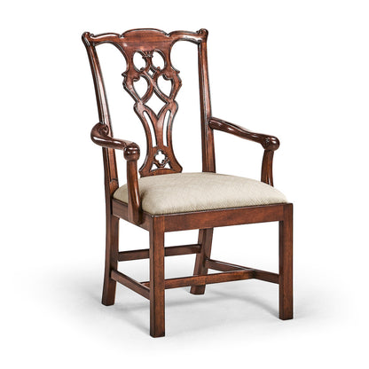 Jonathan Charles Fine Furniture - Buckingham Chippendale Antique Mahogany Arm Chair - 493330-AC-MAH-F200 view 1