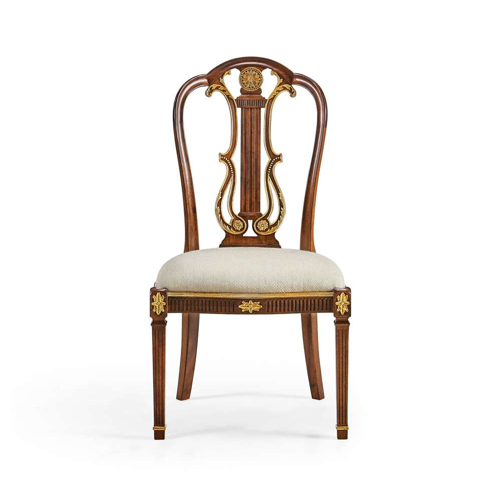 Jonathan Charles Fine Furniture - JC Traditional - Buckingham Neo-classical Gilded Lyre Back Dining Chair - 492836-SC-MAH-F200 veiw 3