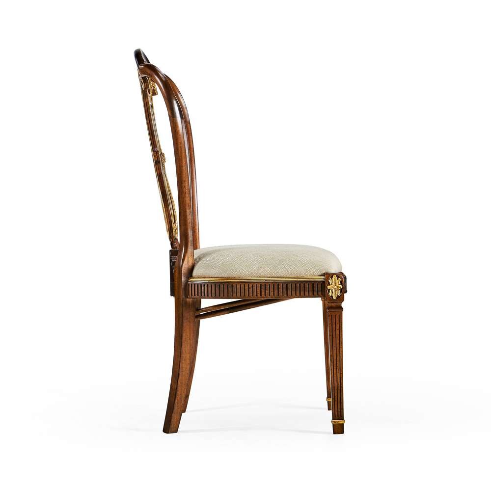 Jonathan Charles Fine Furniture - JC Traditional - Buckingham Neo-classical Gilded Lyre Back Dining Chair - 492836-SC-MAH-F200 veiw 4