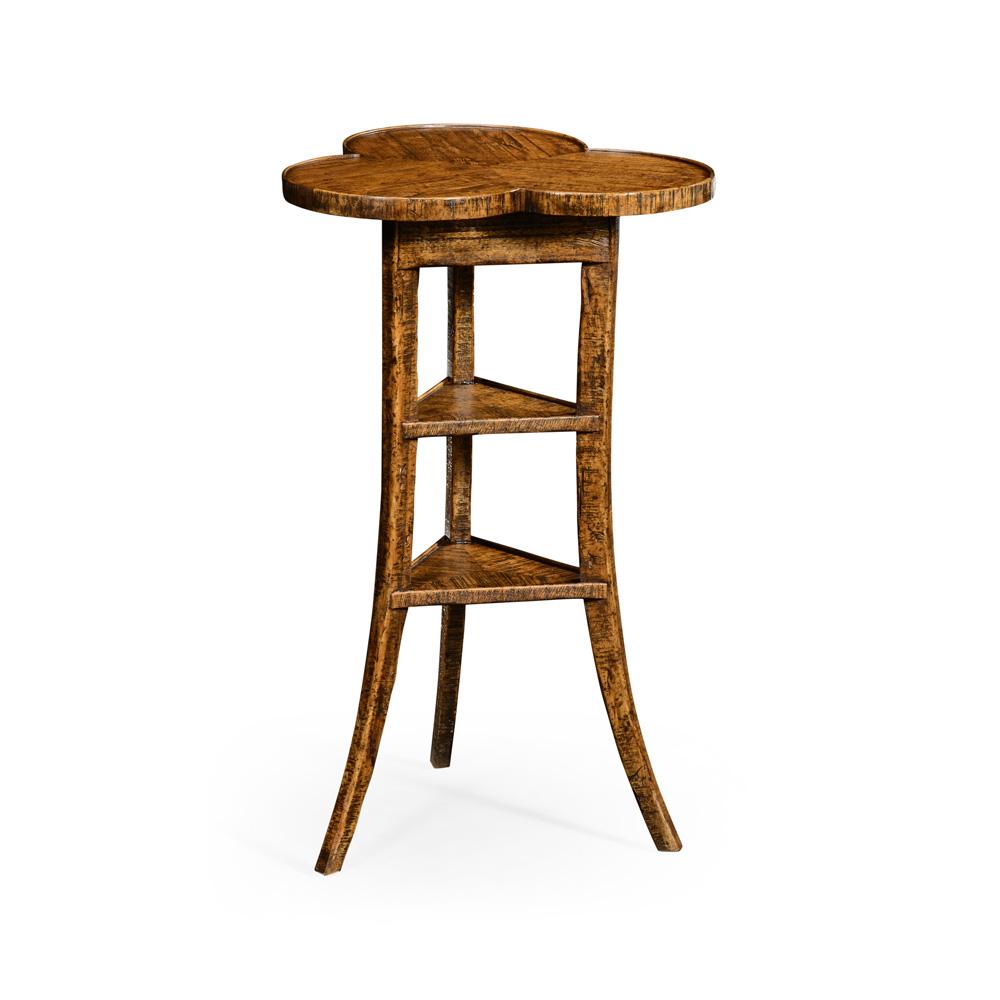 Jonathan Charles Fine Furniture - Casual Accents Country Walnut Trefoil Side Table - 491037-CFW veiw 1