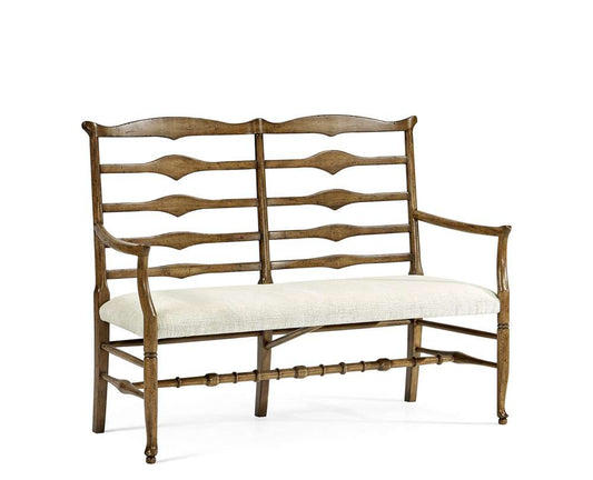 Jonathan Charles Fine Furniture - Casual Accents Medium Driftwood Ladderback Bench, Uph - 492803-DTM-F400 veiw 1