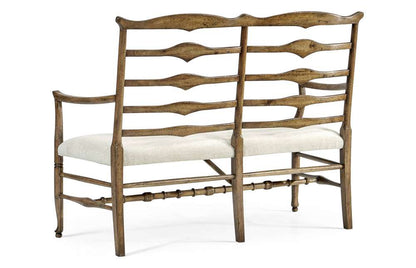 Jonathan Charles Fine Furniture - Casual Accents Medium Driftwood Ladderback Bench, Uph - 492803-DTM-F400 veiw 3