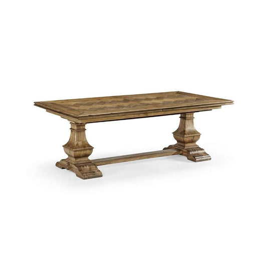 Jonathan Charles Fine Furniture - Casual Accents Medium Driftwood Parquet Top Dining Table - 491169-86L-DTM veiw 1