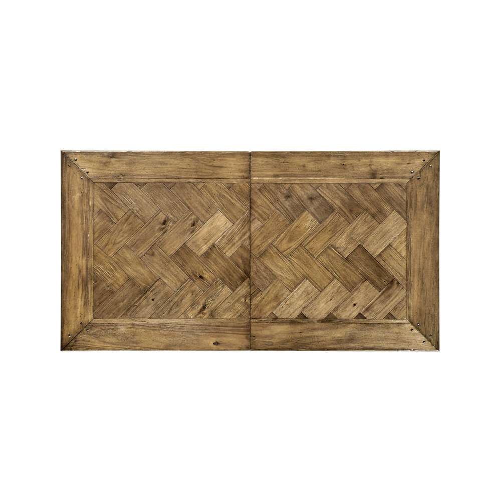 Jonathan Charles Fine Furniture - Casual Accents Medium Driftwood Parquet Top Dining Table - 491169-86L-DTM veiw 4