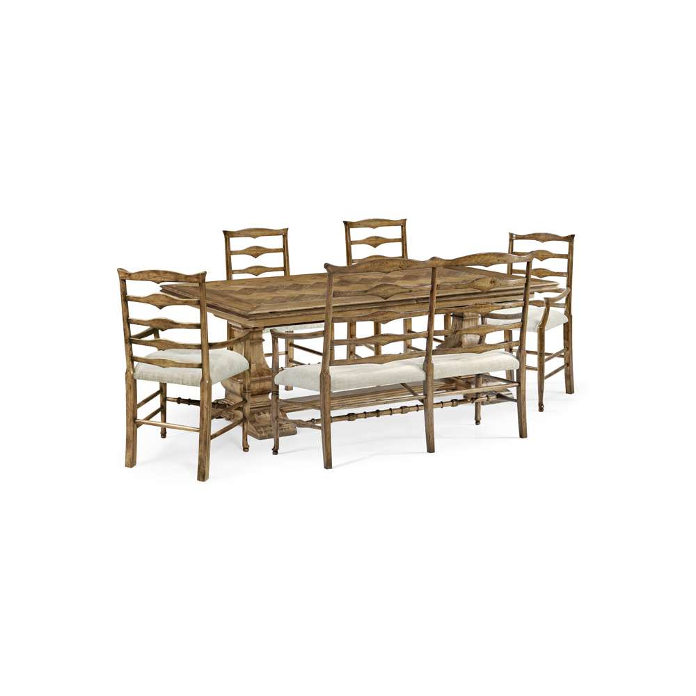 Jonathan Charles Fine Furniture - Casual Accents Medium Driftwood Parquet Top Dining Table - 491169-86L-DTM veiw 6