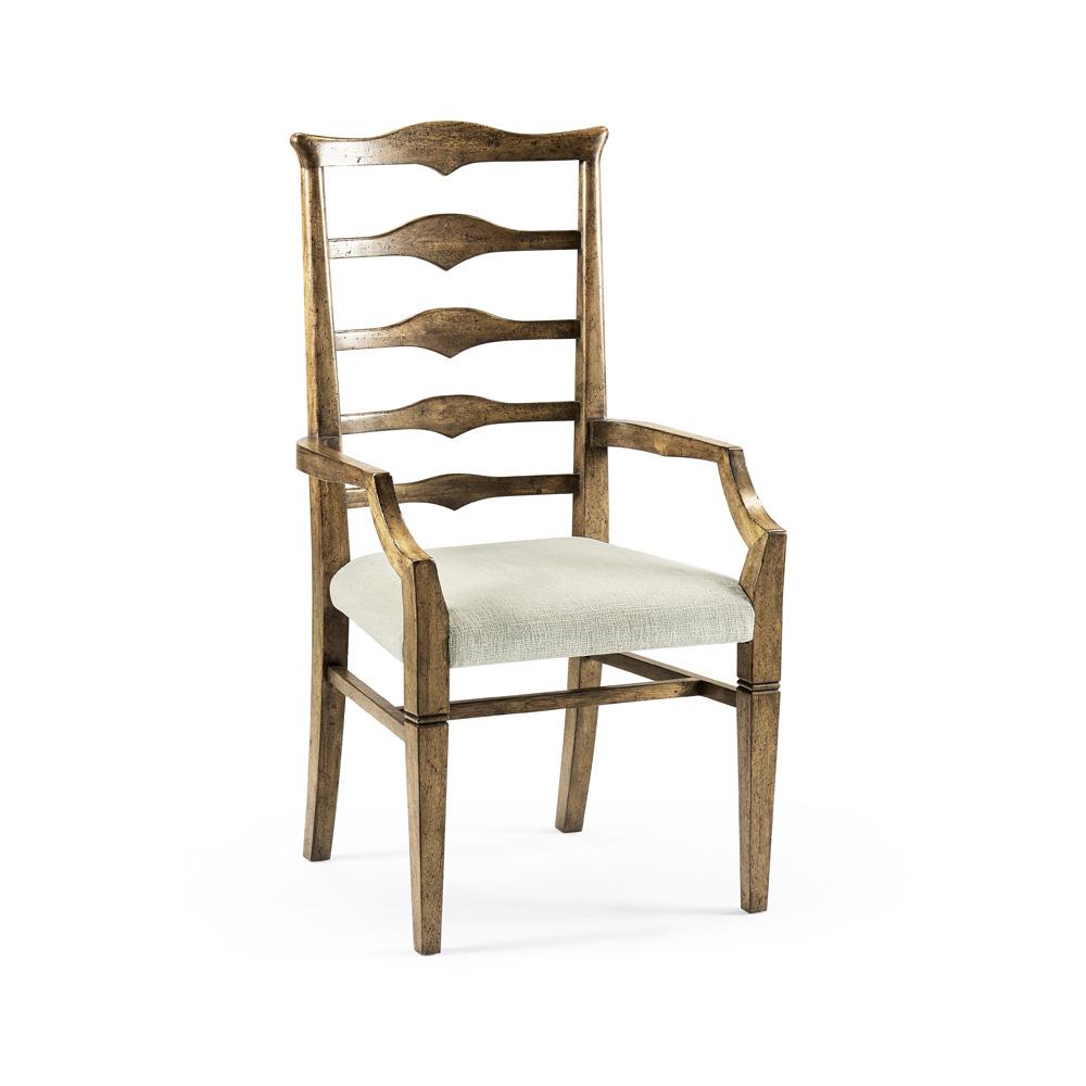Jonathan Charles Fine Furniture - Casual Accents Pompano Ladderback Arm Chair - 491198-AC-DTM-F400 veiw 1