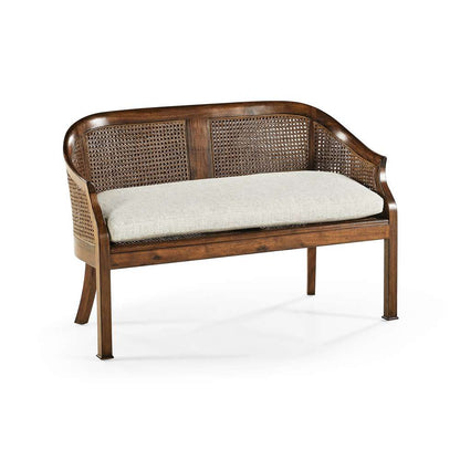 Jonathan Charles Fine Furniture - Casual Accents Walnut Salon Settee Cane Back Seat - 492247-WAL-F400 veiw 1