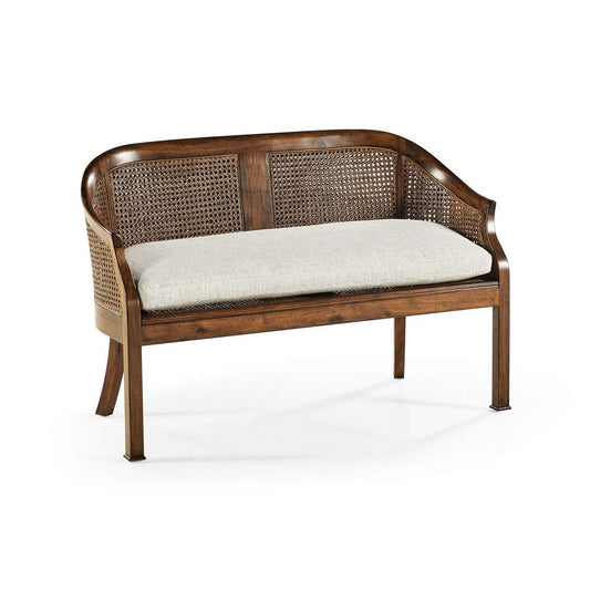 Jonathan Charles Fine Furniture - Casual Accents Walnut Salon Settee Cane Back Seat - 492247-WAL-F400 veiw 1