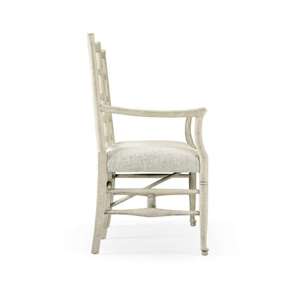 Jonathan Charles Fine Furniture - Casual Accents Whitewash Ladderback Bench, Uph - 492803-DTW-F400 veiw 4