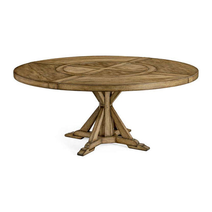Jonathan Charles Fine Furniture - Casually Country Round 72in Solid Wood Dining Table in Medium Driftwood - 491101-72D-DTM veiw 1