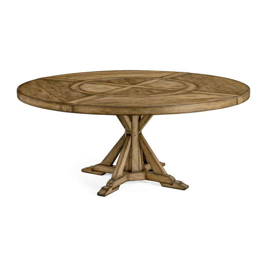 Jonathan Charles Fine Furniture - Casually Country Round 72in Solid Wood Dining Table in Medium Driftwood - 491101-72D-DTM veiw 1