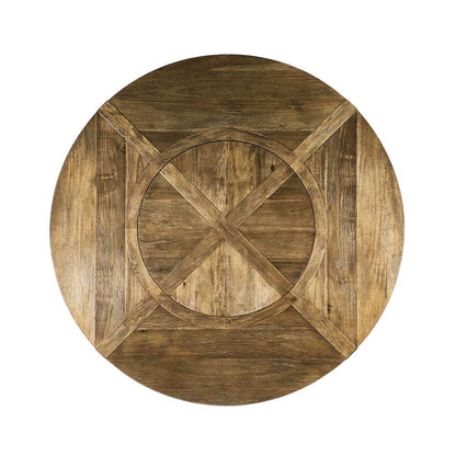Jonathan Charles Fine Furniture - Casually Country Round 72in Solid Wood Dining Table in Medium Driftwood - 491101-72D-DTM veiw 3