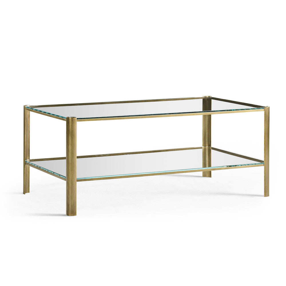 Jonathan Charles Fine Furniture - Cosmo Antique Brass Cocktail Table - 494977-LAB view 1