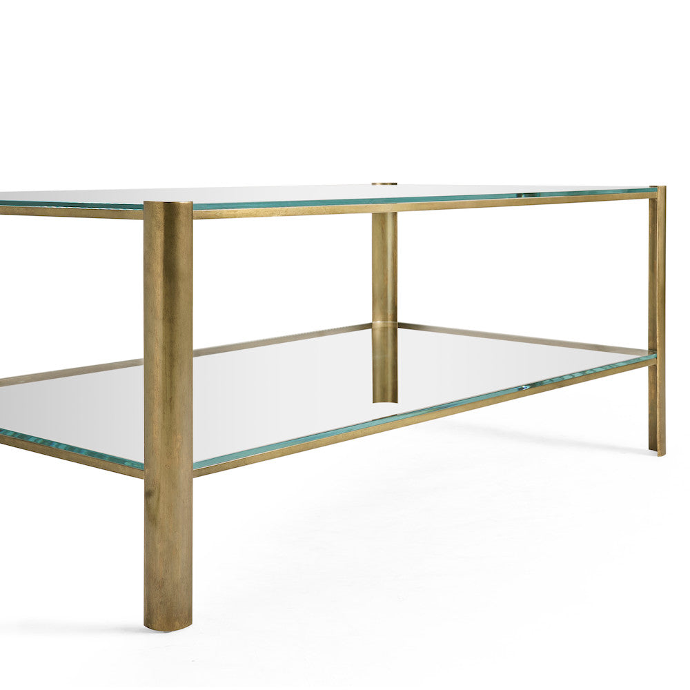 Jonathan Charles Fine Furniture - Cosmo Antique Brass Cocktail Table - 494977-LAB view 5