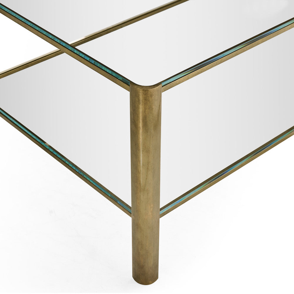 Jonathan Charles Fine Furniture - Cosmo Antique Brass Cocktail Table - 494977-LAB view 6