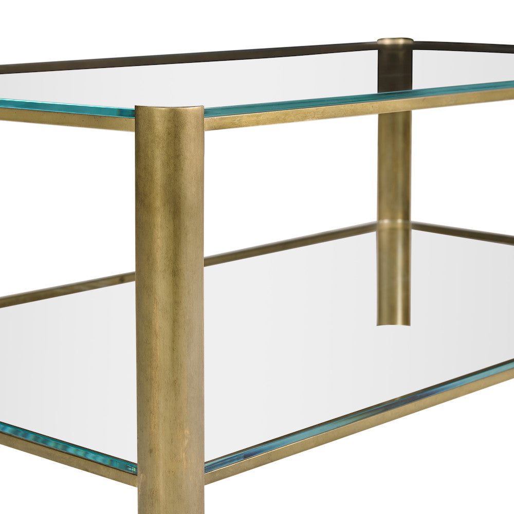 Jonathan Charles Fine Furniture - Cosmo Antique Brass Cocktail Table - 494977-LAB view 7