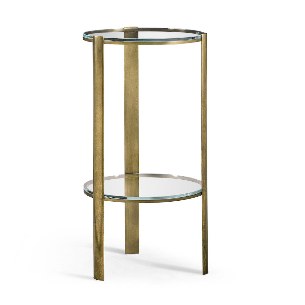 Jonathan Charles Fine Furniture - Cosmo Antique Brass Drinks Table - 494976-LAB view 1