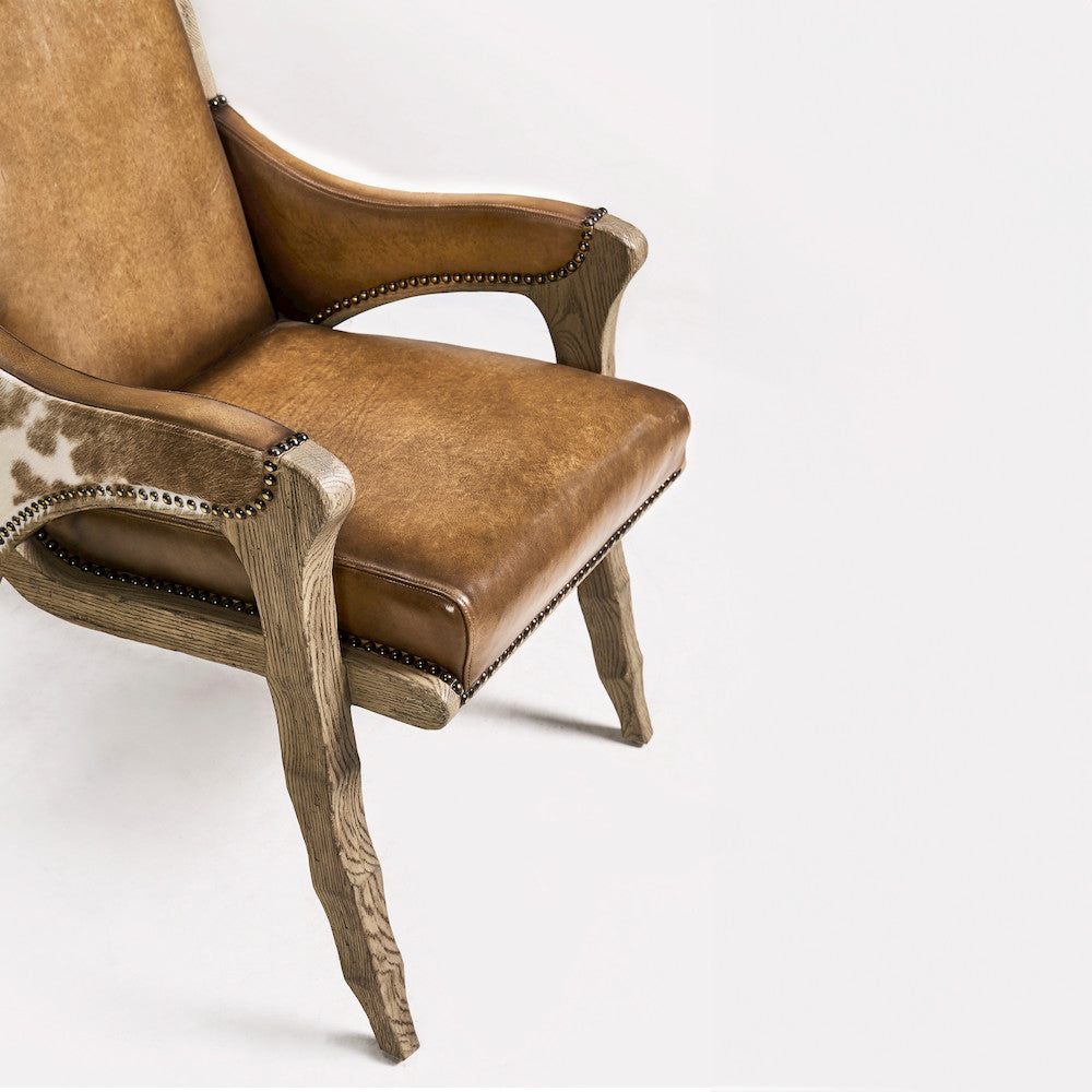 Jonathan Charles Fine Furniture - Echo Canyon Leather & Hide Arm Chair - 491238-FDO-AC-L044 view 5