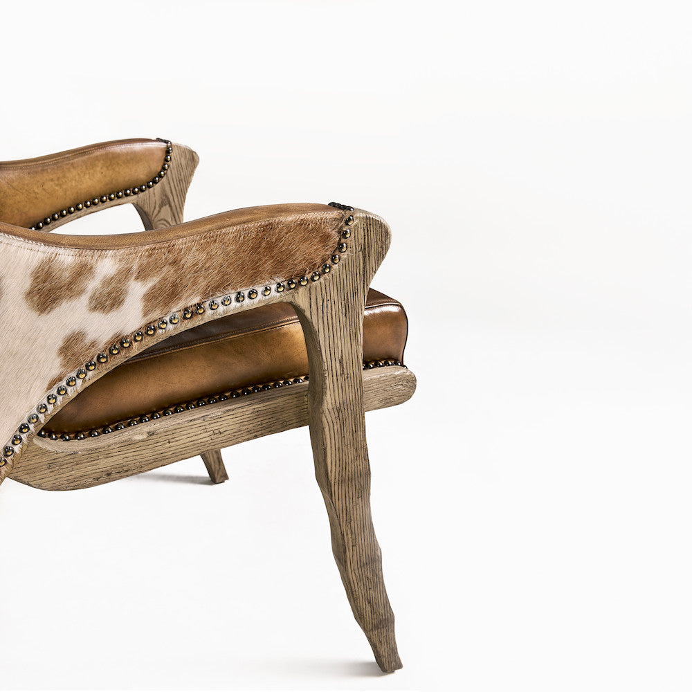 Jonathan Charles Fine Furniture - Echo Canyon Leather & Hide Arm Chair - 491238-FDO-AC-L044 view 6