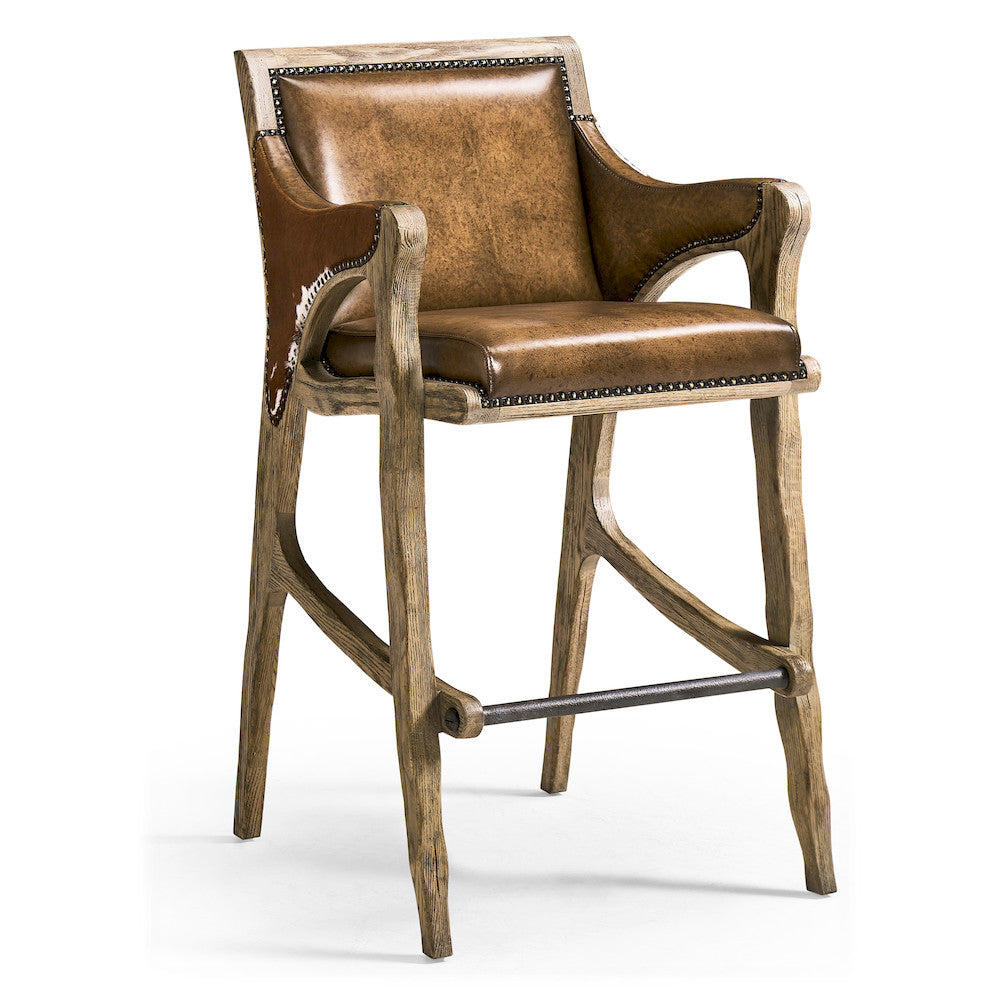 Jonathan Charles Fine Furniture - Echo Canyon Leather & Hide Bar Stool - 491256-FDO-BS-L044 view 1