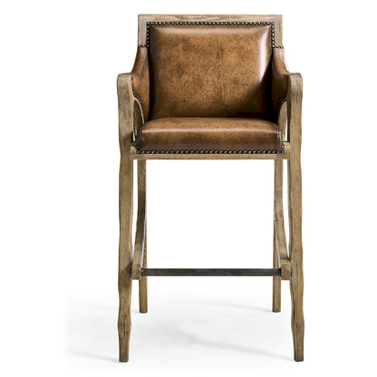 Jonathan Charles Fine Furniture - Echo Canyon Leather & Hide Bar Stool - 491256-FDO-BS-L044 view 2