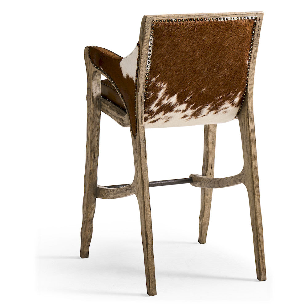 Jonathan Charles Fine Furniture - Echo Canyon Leather & Hide Bar Stool - 491256-FDO-BS-L044 view 3
