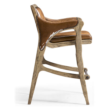 Jonathan Charles Fine Furniture - Echo Canyon Leather & Hide Bar Stool - 491256-FDO-BS-L044 view 4