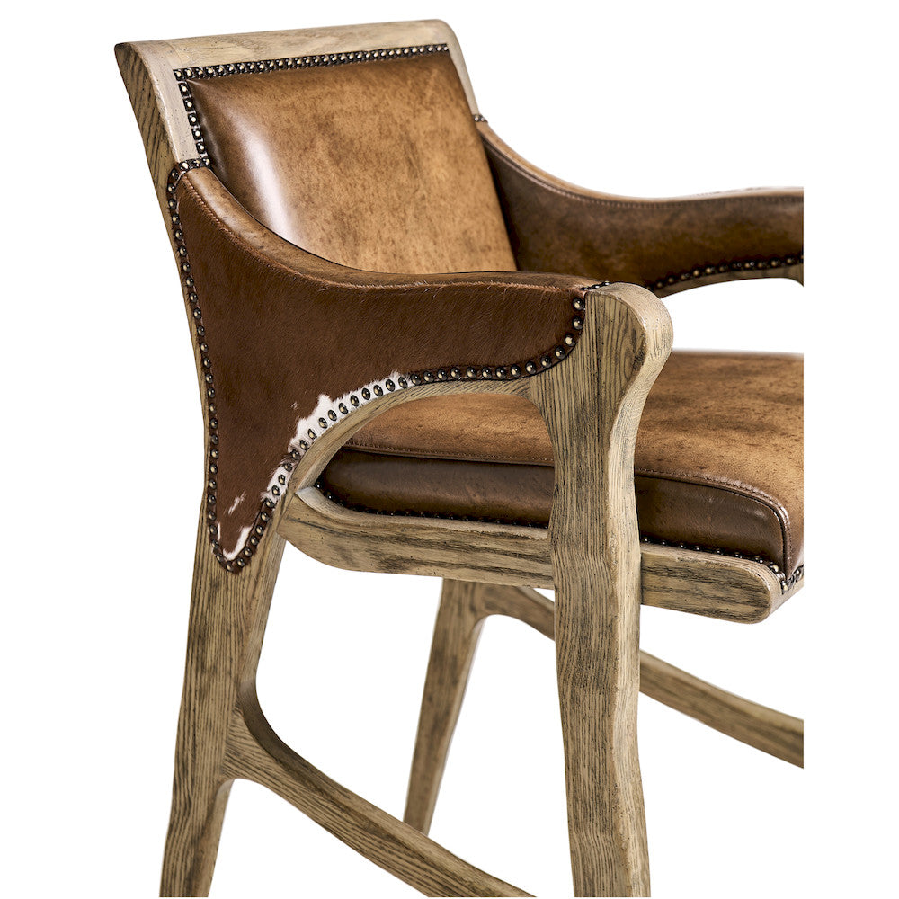 Jonathan Charles Fine Furniture - Echo Canyon Leather & Hide Bar Stool - 491256-FDO-BS-L044 view 5