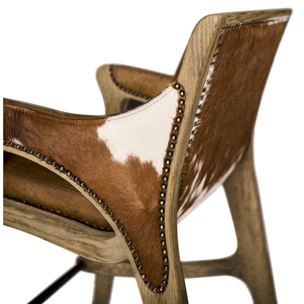 Jonathan Charles Fine Furniture - Echo Canyon Leather & Hide Bar Stool - 491256-FDO-BS-L044 view 7