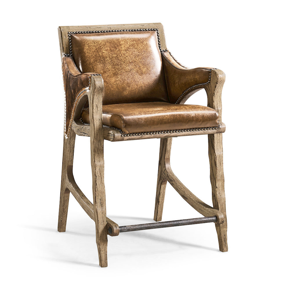 Jonathan Charles Fine Furniture - Echo Canyon Leather & Hide Counter Stool - 491256-FDO-CS-L044 view 1