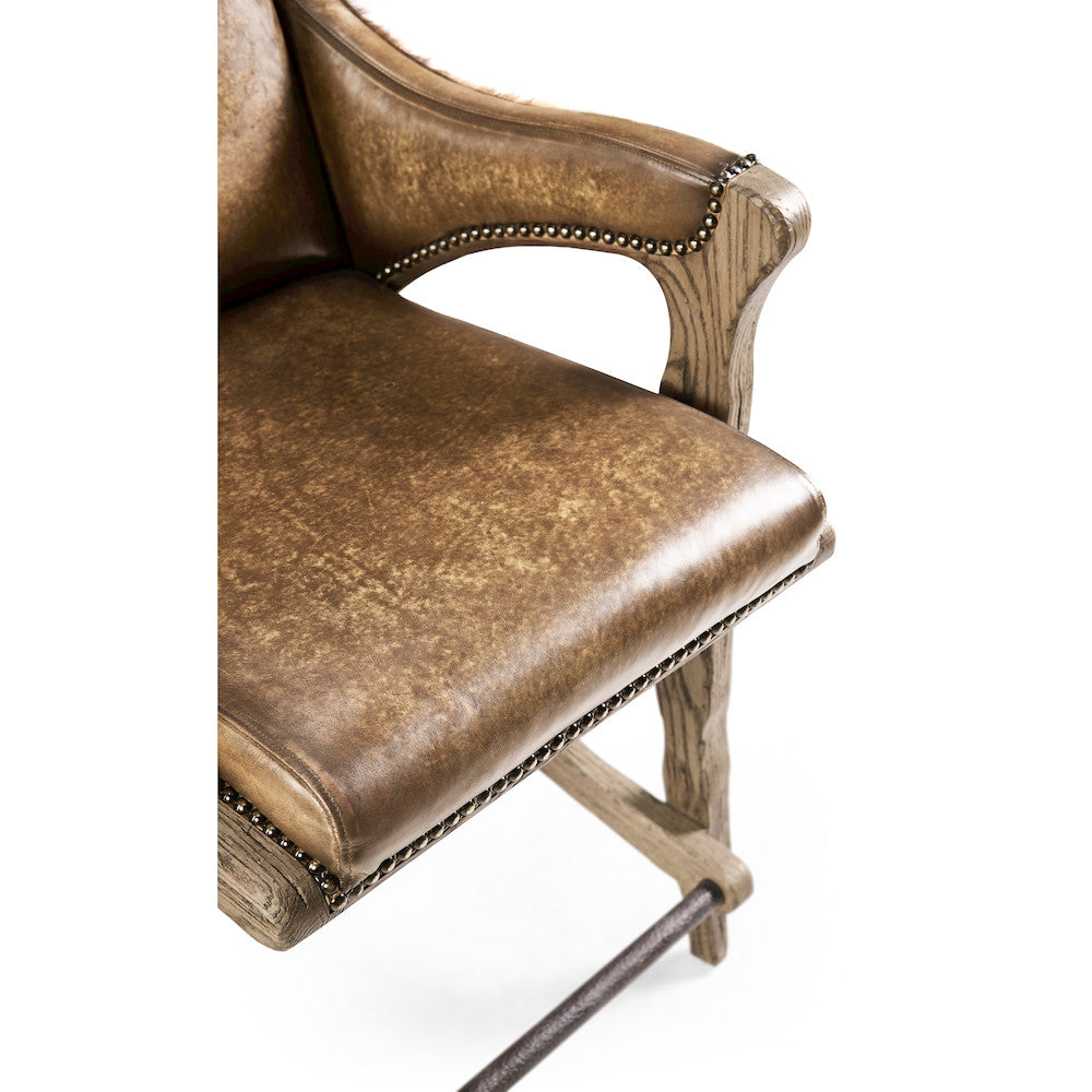 Jonathan Charles Fine Furniture - Echo Canyon Leather & Hide Counter Stool - 491256-FDO-CS-L044 view 6