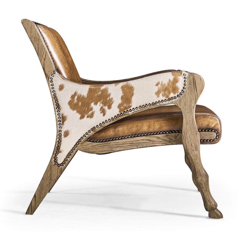 Jonathan Charles Fine Furniture - Echo Canyon Leather & Hide Occasional Chair - 491257-FDO-L044 view 4