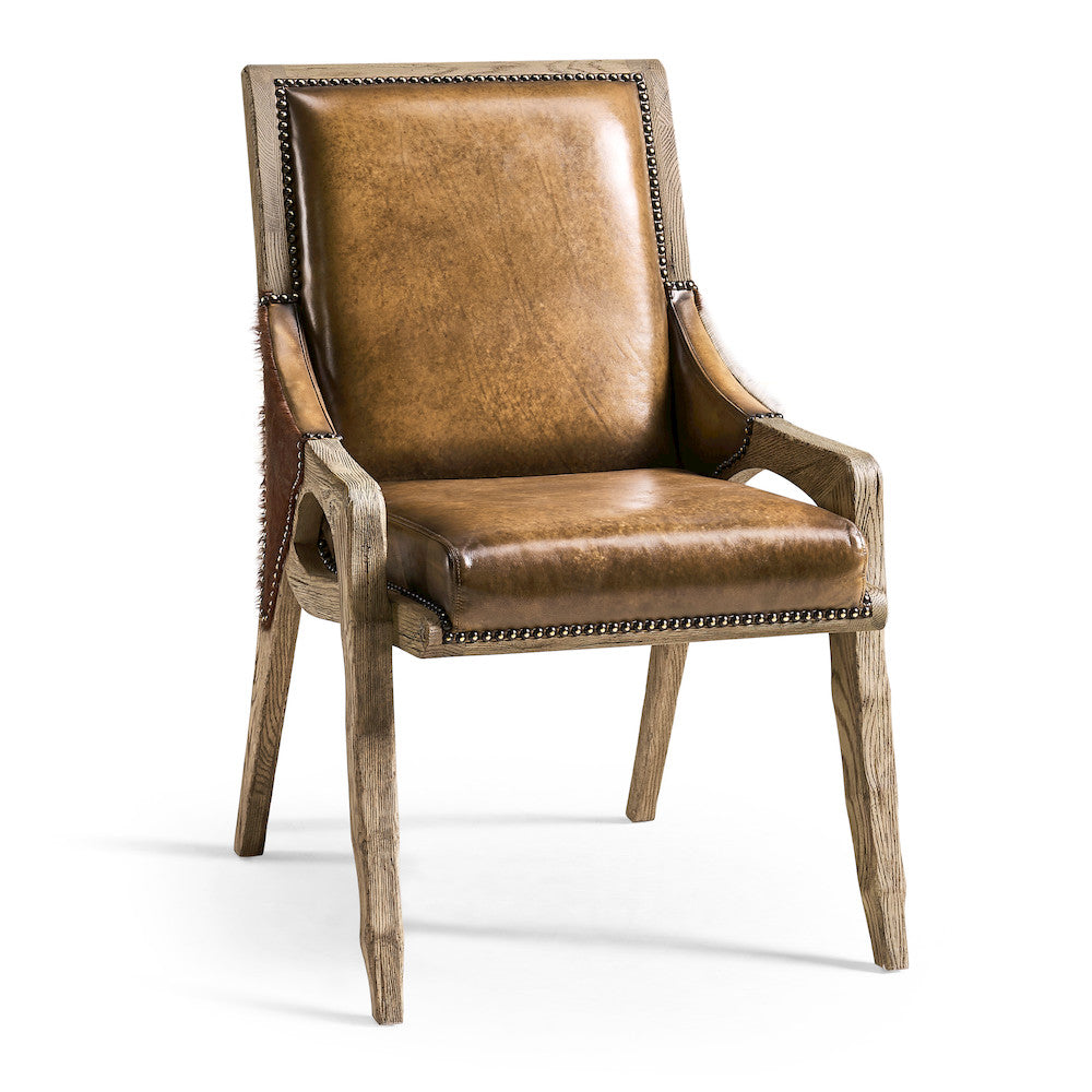 Jonathan Charles Fine Furniture - Echo Canyon Leather & Hide Side Chair - 491238-FDO-SC-L044 view 1