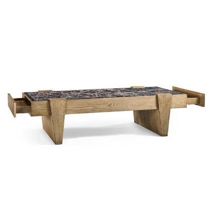 Jonathan Charles Fine Furniture - Echo Canyon Marble Rectangular Cocktail Table - 491263-FDO view 2